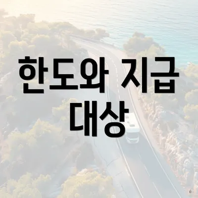 한도와 지급 대상