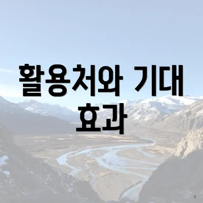 활용처와 기대 효과