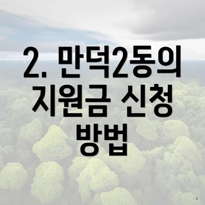 2. 만덕2동의 지원금 신청 방법