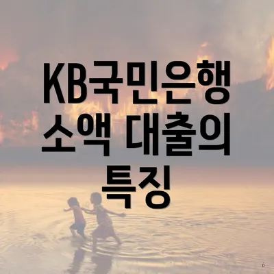 KB국민은행 소액 대출의 특징