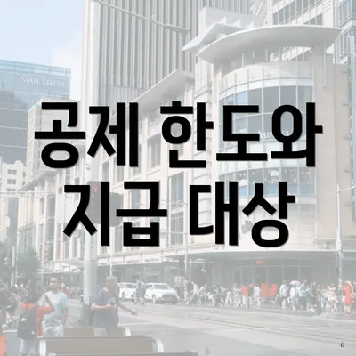 공제 한도와 지급 대상