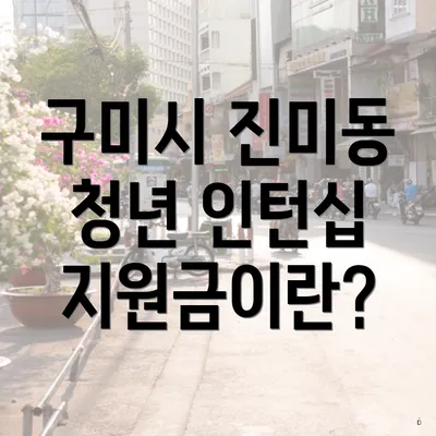 구미시 진미동 청년 인턴십 지원금이란?