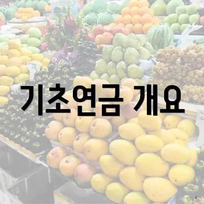 기초연금 개요