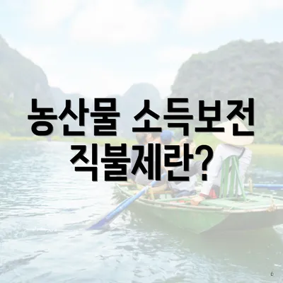 농산물 소득보전 직불제란?