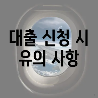 대출 신청 시 유의 사항
