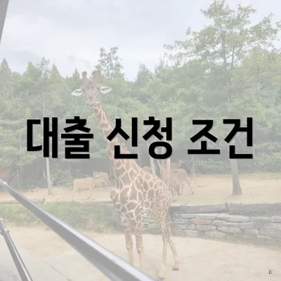 대출 신청 조건