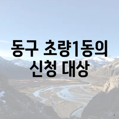 동구 초량1동의 신청 대상