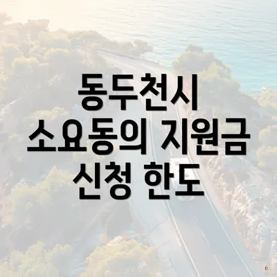 동두천시 소요동의 지원금 신청 한도