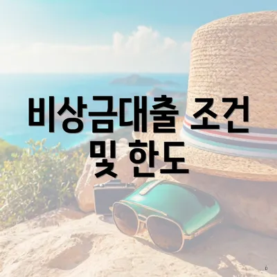 비상금대출 조건 및 한도