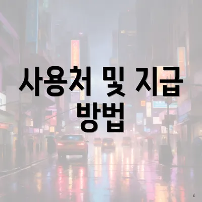 사용처 및 지급 방법