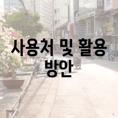 사용처 및 활용 방안
