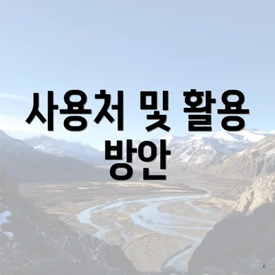 사용처 및 활용 방안