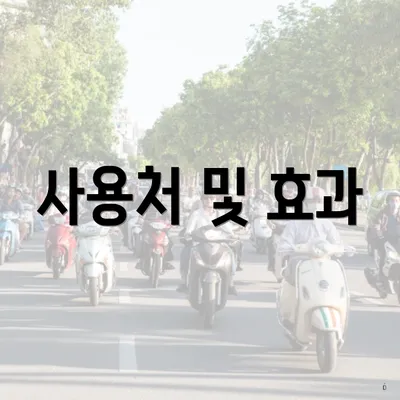 사용처 및 효과