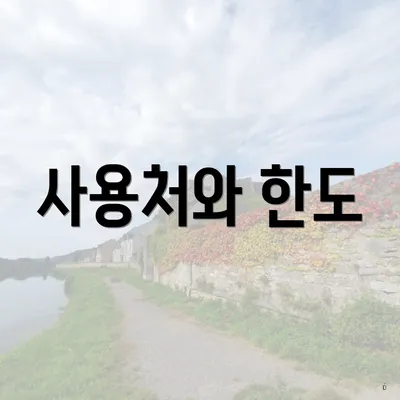 사용처와 한도