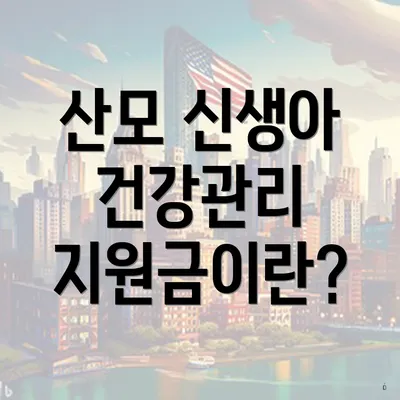 산모 신생아 건강관리 지원금이란?