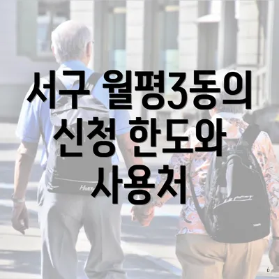 서구 월평3동의 신청 한도와 사용처