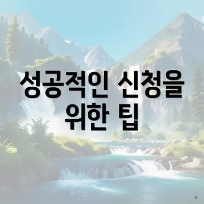 성공적인 신청을 위한 팁