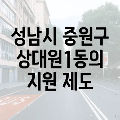 성남시 중원구 상대원1동의 지원 제도