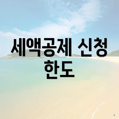 세액공제 신청 한도