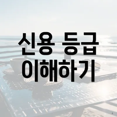 신용 등급 이해하기