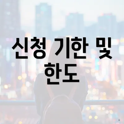 신청 기한 및 한도