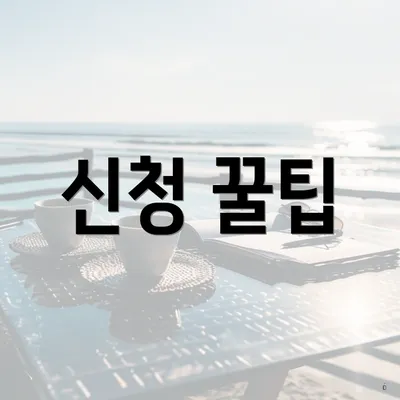 신청 꿀팁
