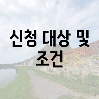 신청 대상 및 조건