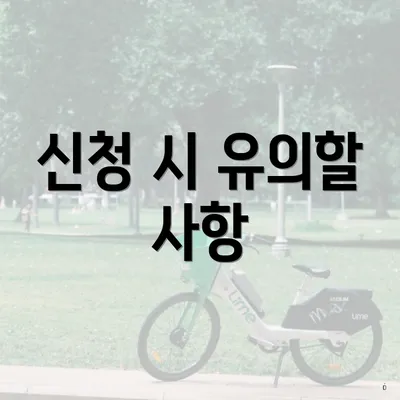 신청 시 유의할 사항