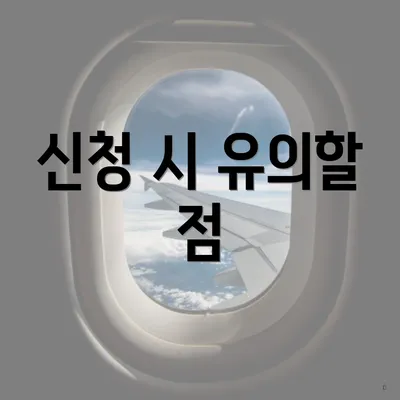 신청 시 유의할 점
