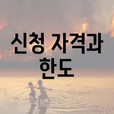 신청 자격과 한도