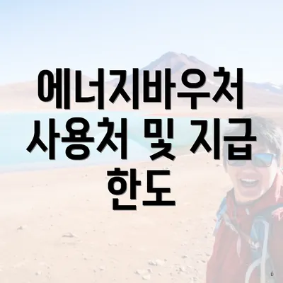 에너지바우처 사용처 및 지급 한도
