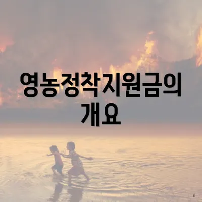 영농정착지원금의 개요