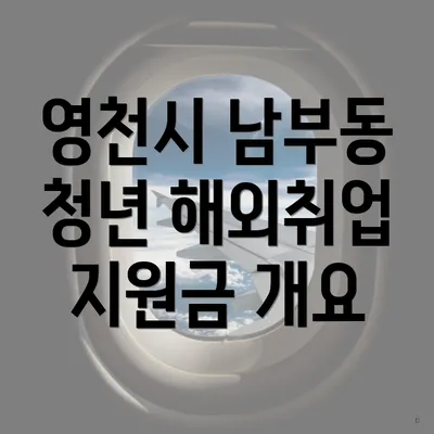 영천시 남부동 청년 해외취업 지원금 개요