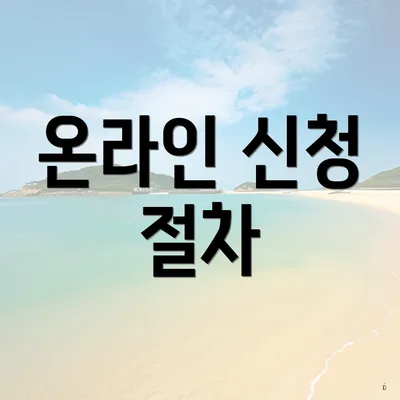 온라인 신청 절차