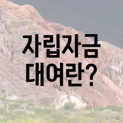 자립자금 대여란?