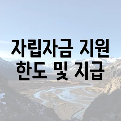 자립자금 지원 한도 및 지급