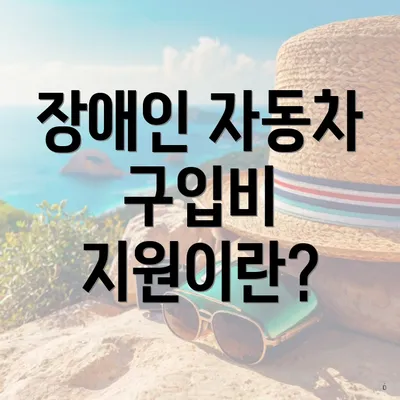 장애인 자동차 구입비 지원이란?
