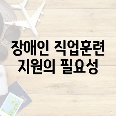 장애인 직업훈련 지원의 필요성