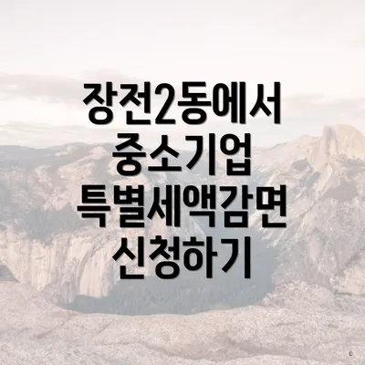 장전2동에서 중소기업 특별세액감면 신청하기
