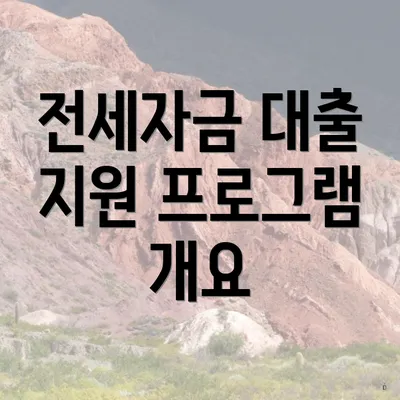전세자금 대출 지원 프로그램 개요