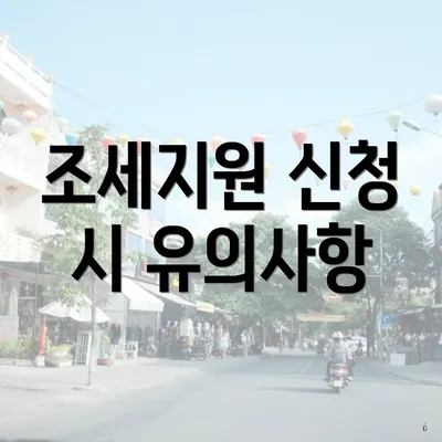 조세지원 신청 시 유의사항