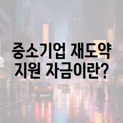 중소기업 재도약 지원 자금이란?