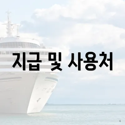 지급 및 사용처