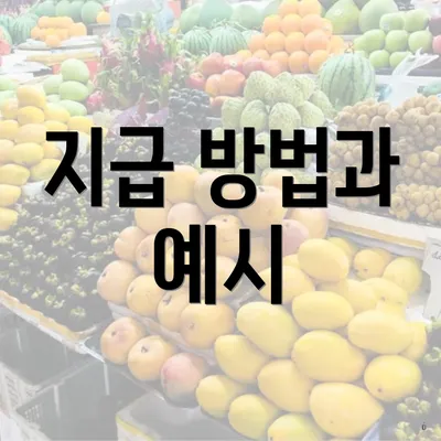 지급 방법과 예시