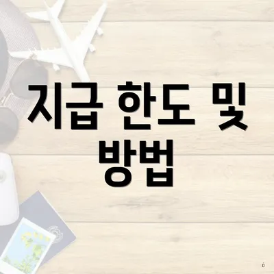 지급 한도 및 방법