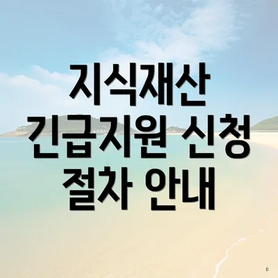 지식재산 긴급지원 신청 절차 안내