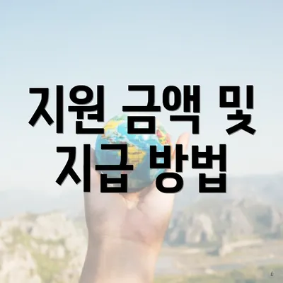 지원 금액 및 지급 방법