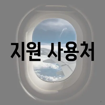 지원 사용처