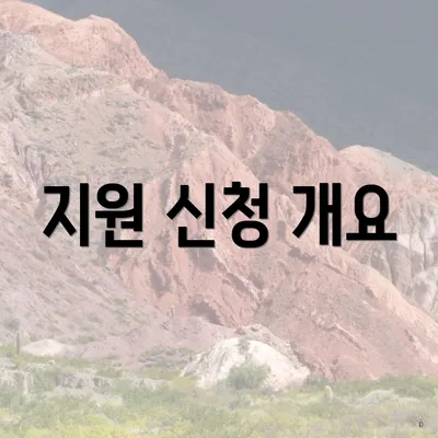 지원 신청 개요