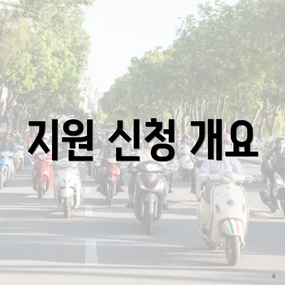 지원 신청 개요